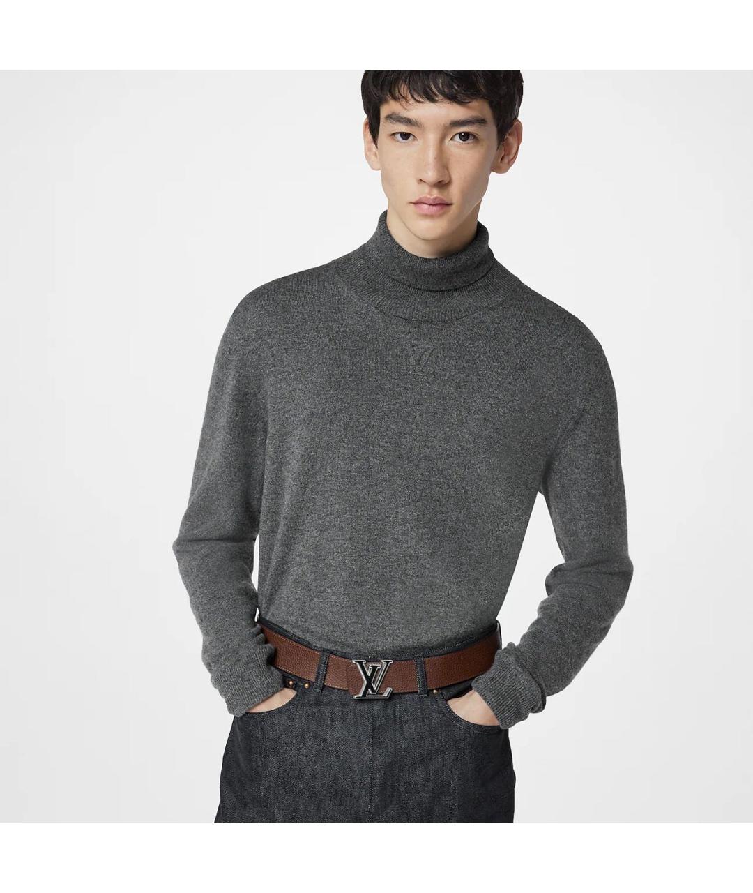 LOUIS VUITTON Темно-синий кожаный ремень, фото 5