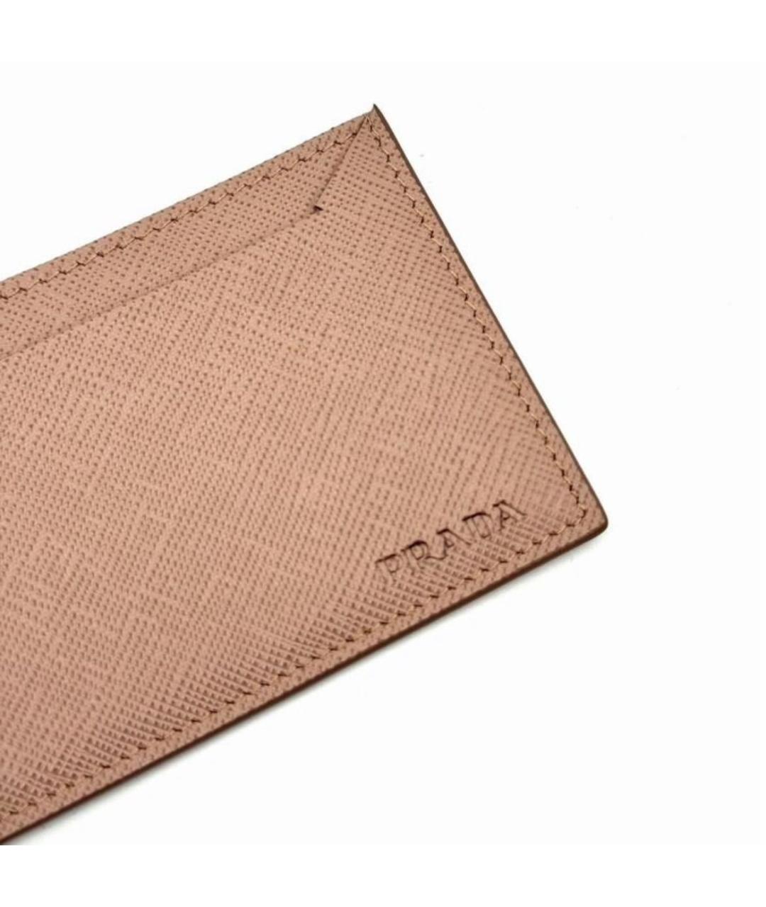 PRADA Бежевый кожаный кардхолдер, фото 3