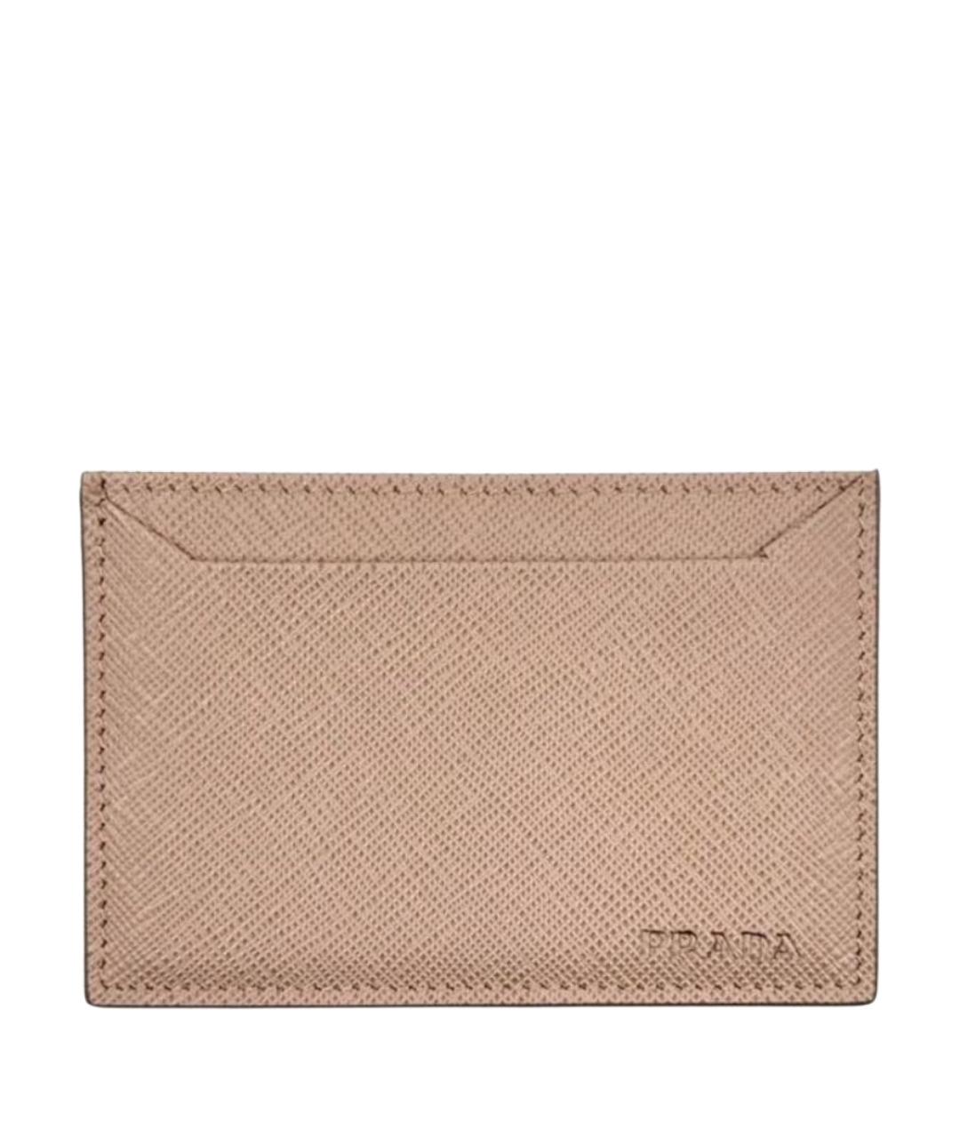 PRADA Бежевый кожаный кардхолдер, фото 1