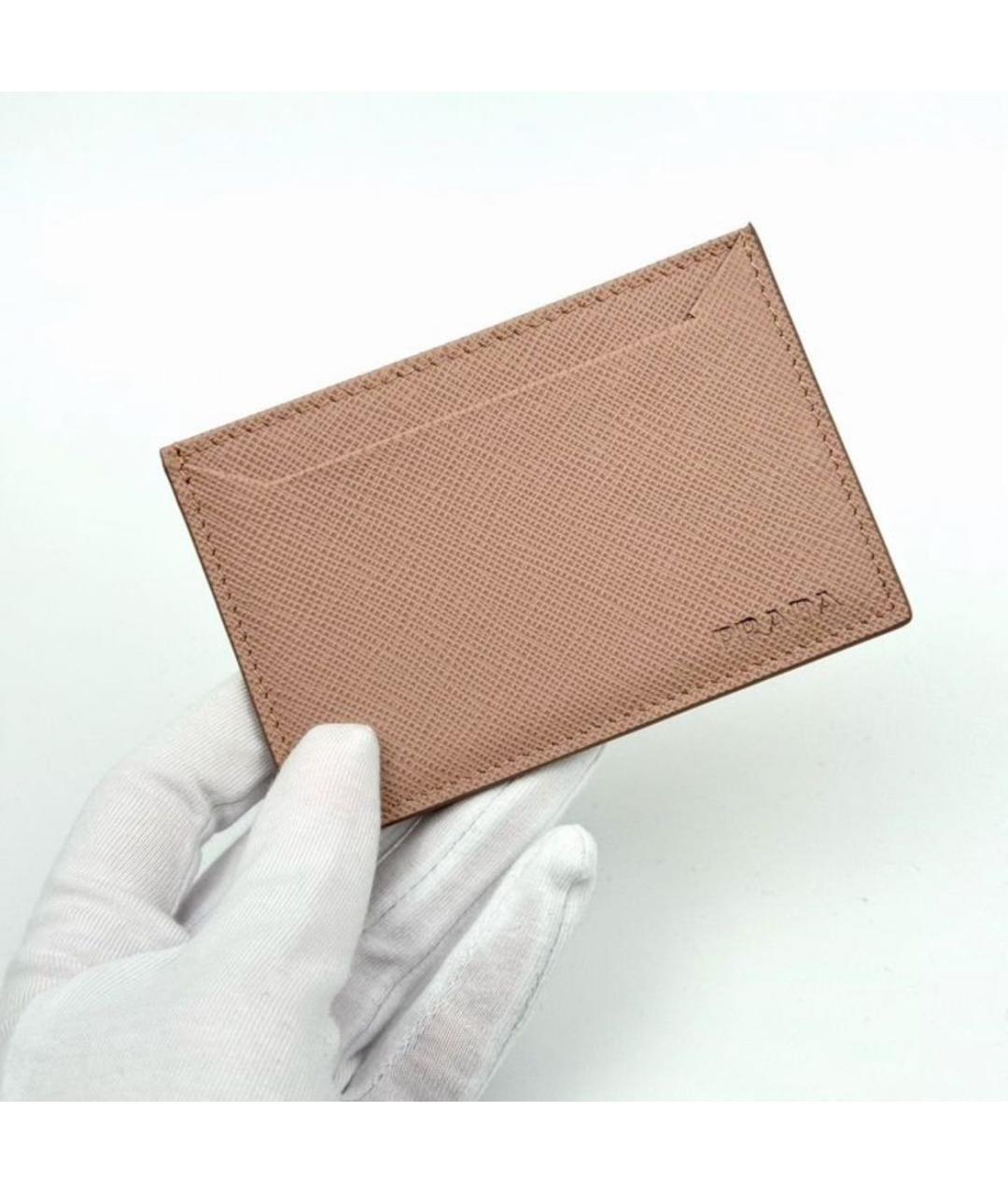PRADA Бежевый кожаный кардхолдер, фото 2