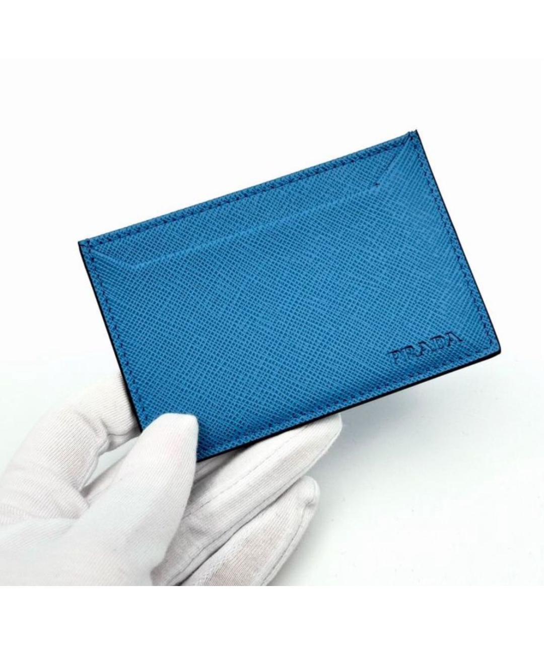 PRADA Синий кожаный кардхолдер, фото 4