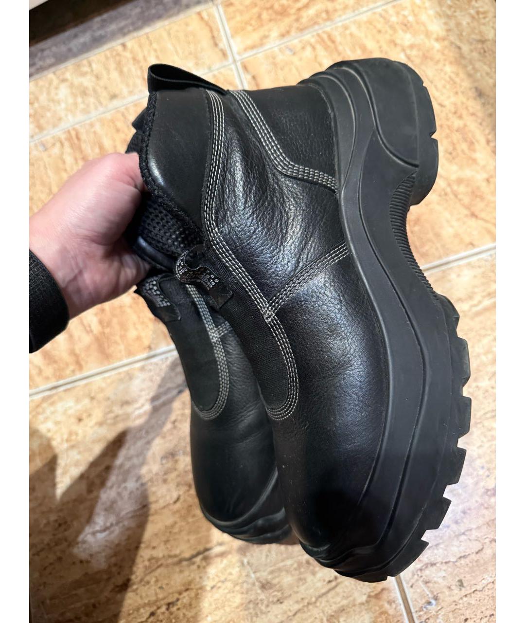 MAISON MARGIELA Черные кожаные ботинки, фото 2