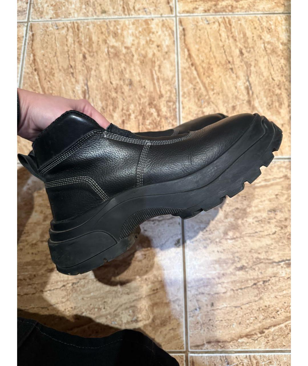 MAISON MARGIELA Черные кожаные ботинки, фото 7