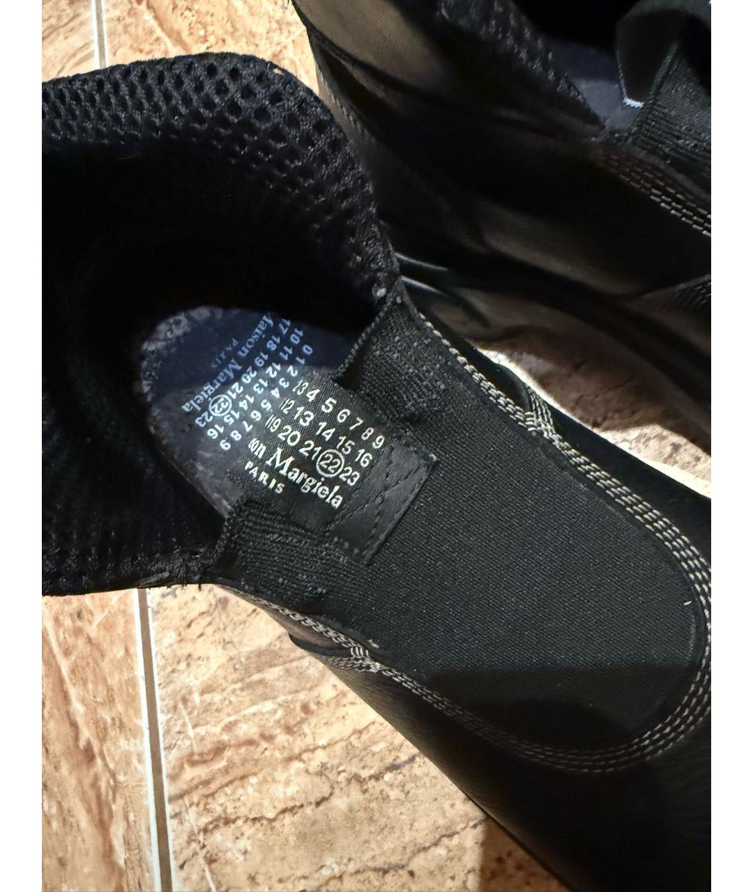 MAISON MARGIELA Черные кожаные ботинки, фото 6