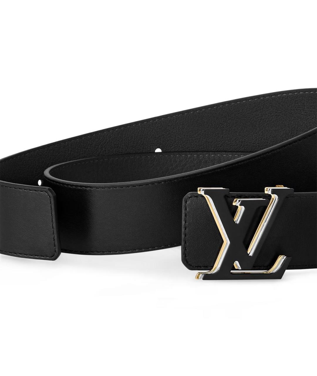 LOUIS VUITTON Черный кожаный ремень, фото 2