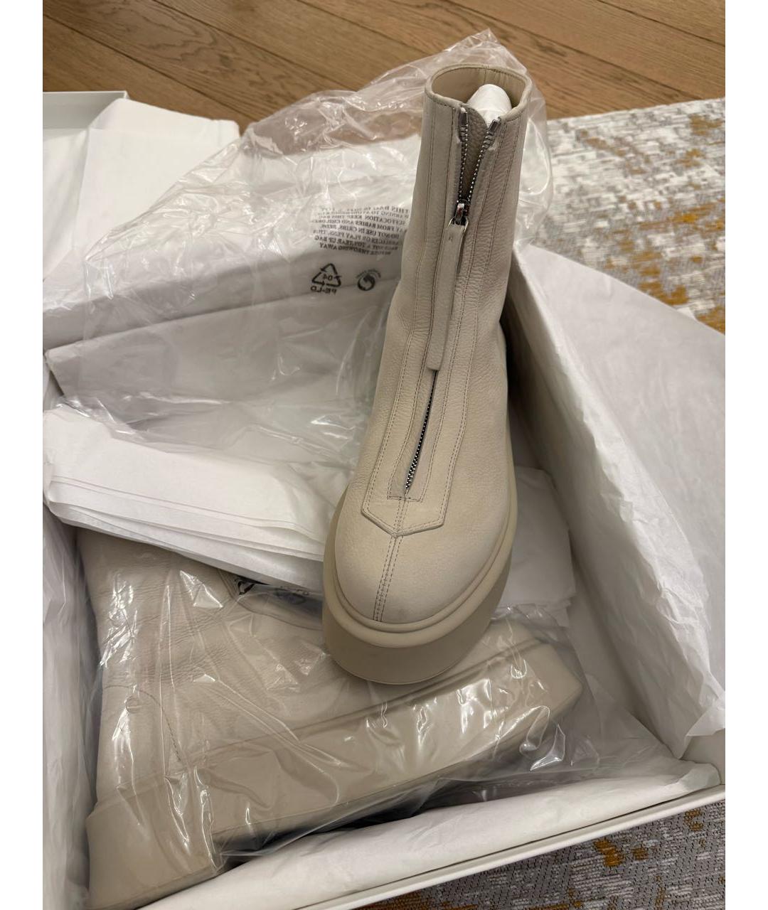 THE ROW Бежевые кожаные ботинки, фото 2