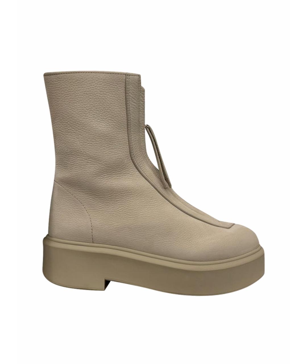 THE ROW Бежевые кожаные ботинки, фото 1