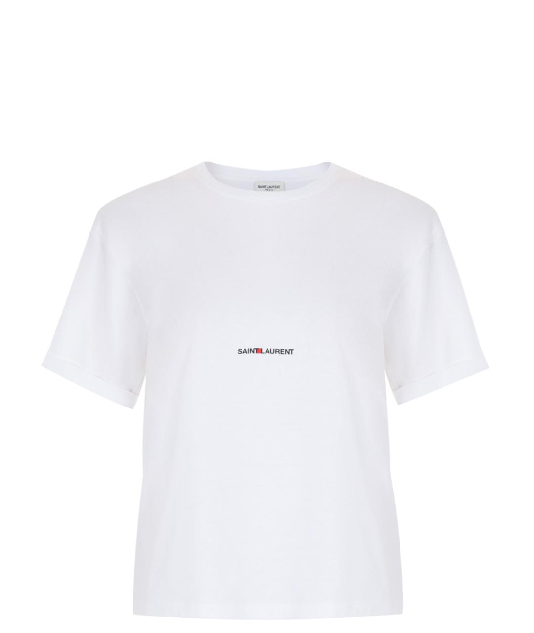 SAINT LAURENT Белая хлопковая футболка, фото 1