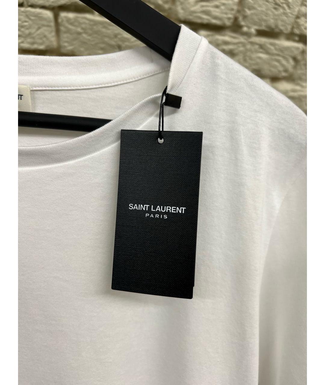 SAINT LAURENT Белая хлопковая футболка, фото 5