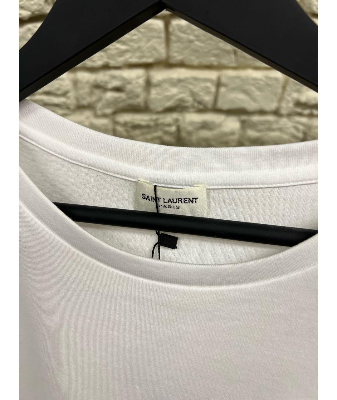 SAINT LAURENT Белая хлопковая футболка, фото 4
