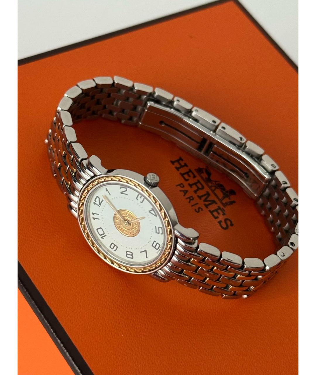 HERMES Серебряные стальные часы, фото 3