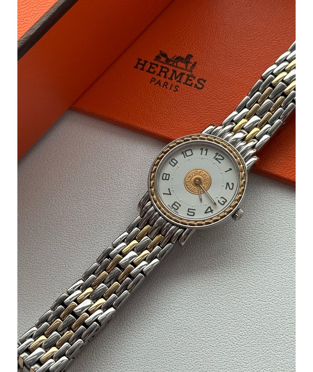 HERMES Серебряные стальные часы, фото 8