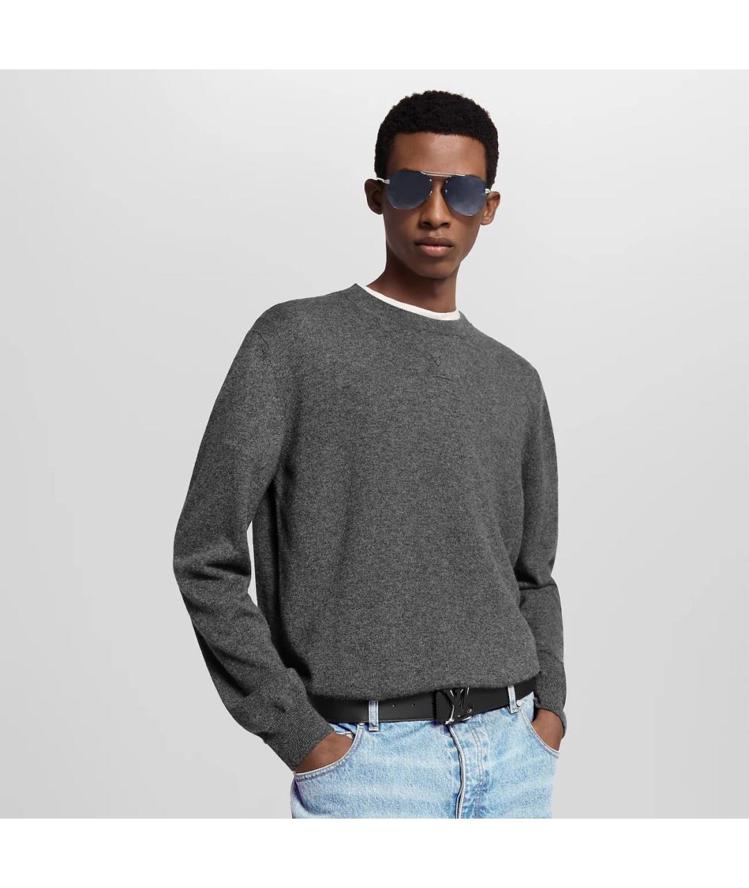 LOUIS VUITTON Черный кожаный ремень, фото 5