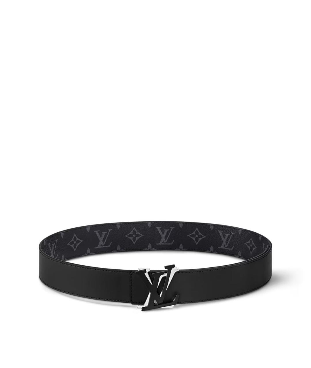 LOUIS VUITTON Черный кожаный ремень, фото 4