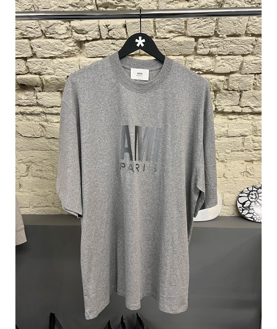 Ami Paris Серая хлопковая футболка, фото 2