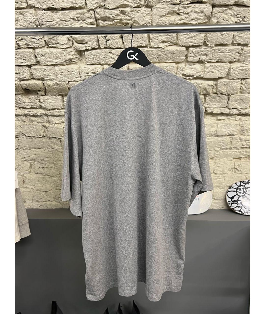 Ami Paris Серая хлопковая футболка, фото 5