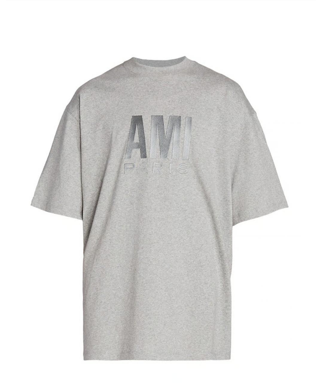 Ami Paris Серая хлопковая футболка, фото 1