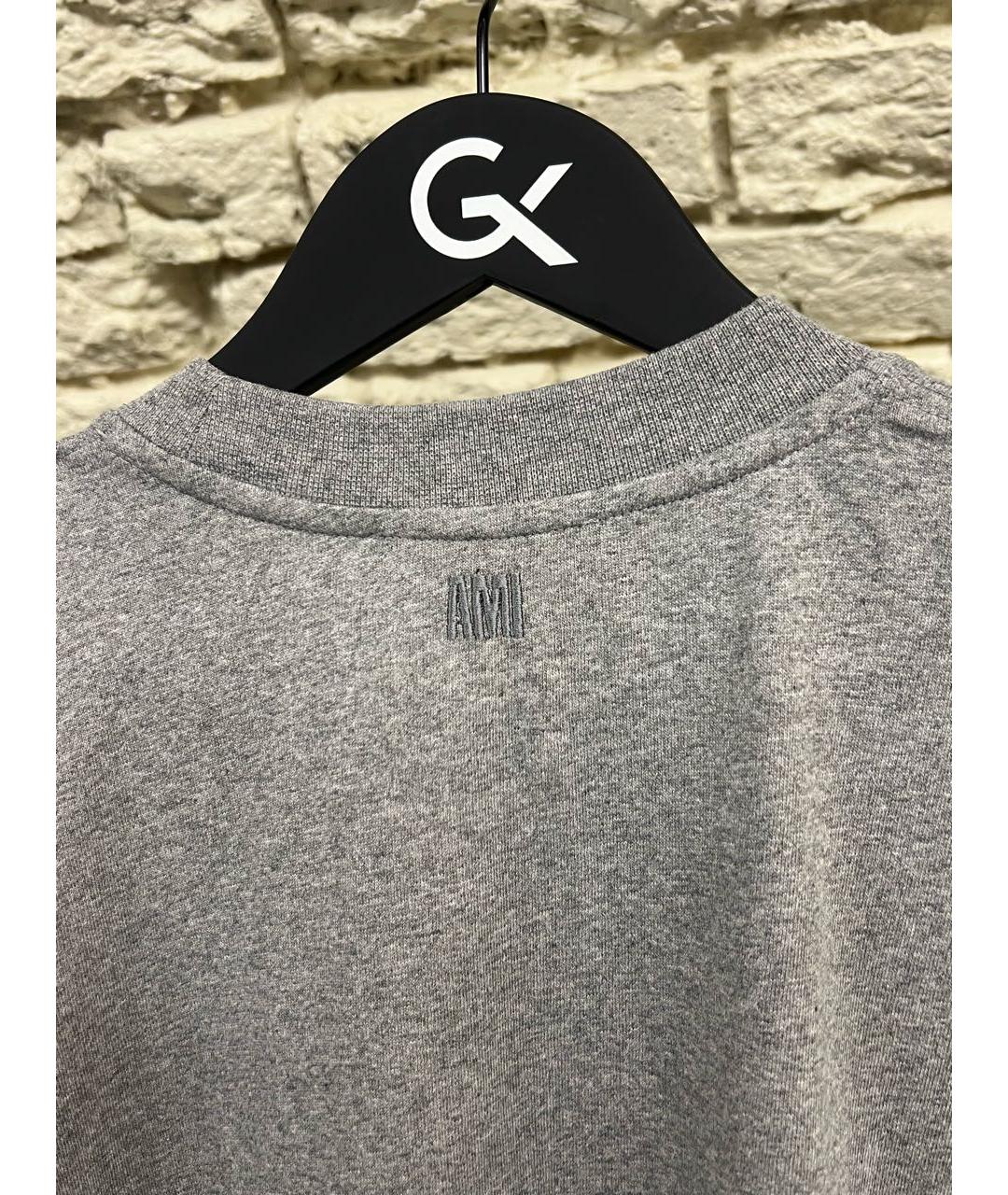 Ami Paris Серая хлопковая футболка, фото 4