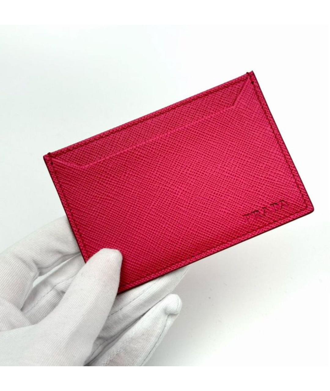 PRADA Розовый кожаный кардхолдер, фото 2