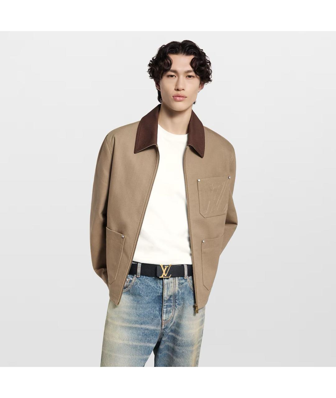 LOUIS VUITTON Черный кожаный ремень, фото 4