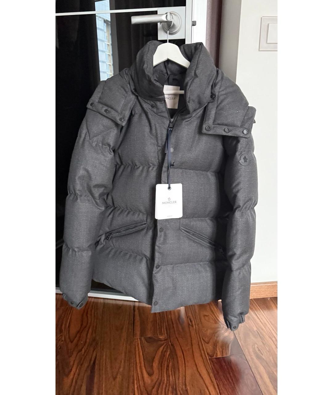 MONCLER Антрацитовый шерстяной пуховик, фото 3