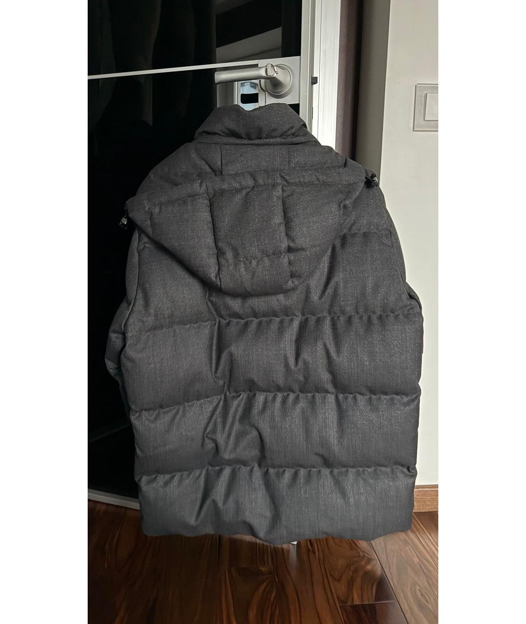 MONCLER Антрацитовый шерстяной пуховик, фото 5