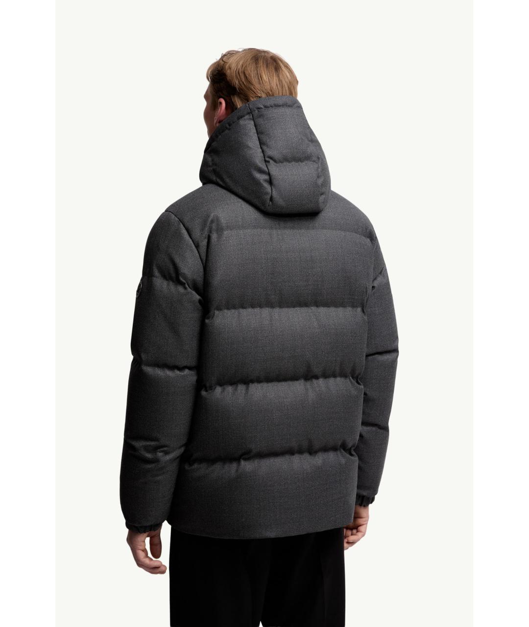 MONCLER Антрацитовый шерстяной пуховик, фото 2