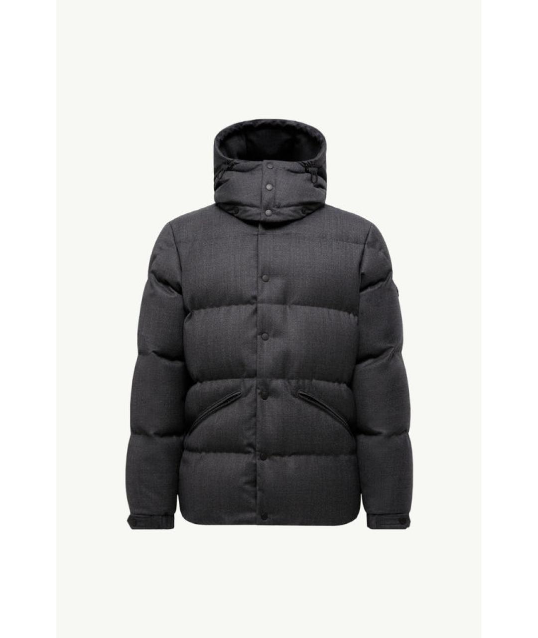 MONCLER Антрацитовый шерстяной пуховик, фото 9