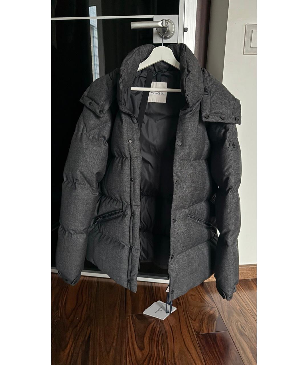 MONCLER Антрацитовый шерстяной пуховик, фото 7