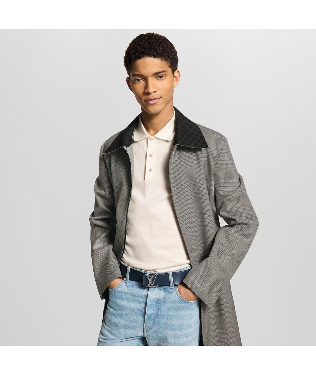 LOUIS VUITTON Черный кожаный ремень, фото 3