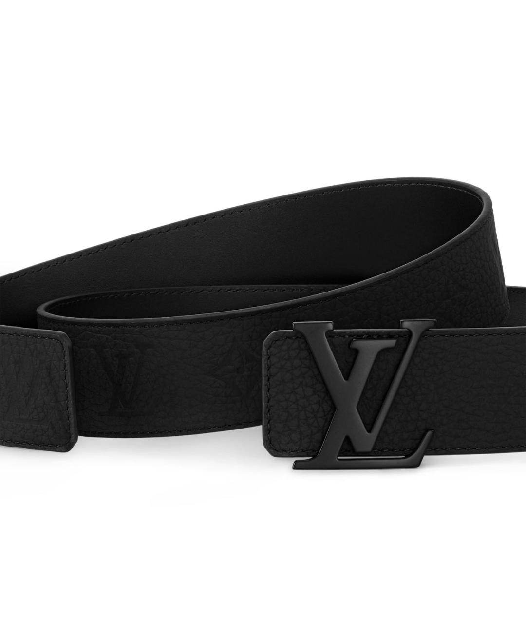 LOUIS VUITTON Черный кожаный ремень, фото 2