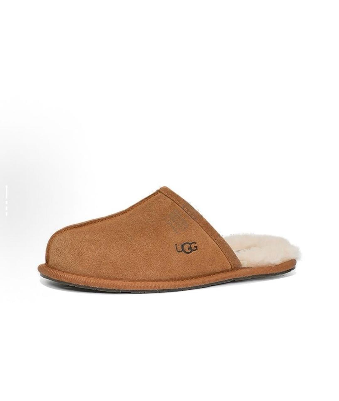 UGG AUSTRALIA Бежевые замшевые шлепанцы, фото 3
