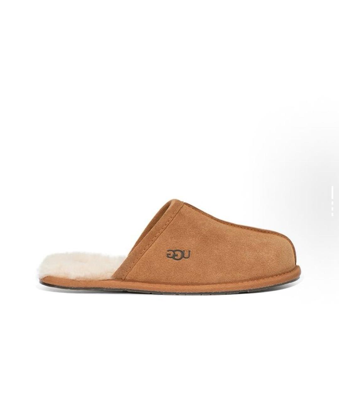 UGG AUSTRALIA Бежевые замшевые шлепанцы, фото 7