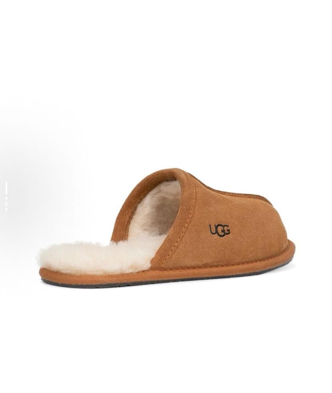 UGG AUSTRALIA Бежевые замшевые шлепанцы, фото 5