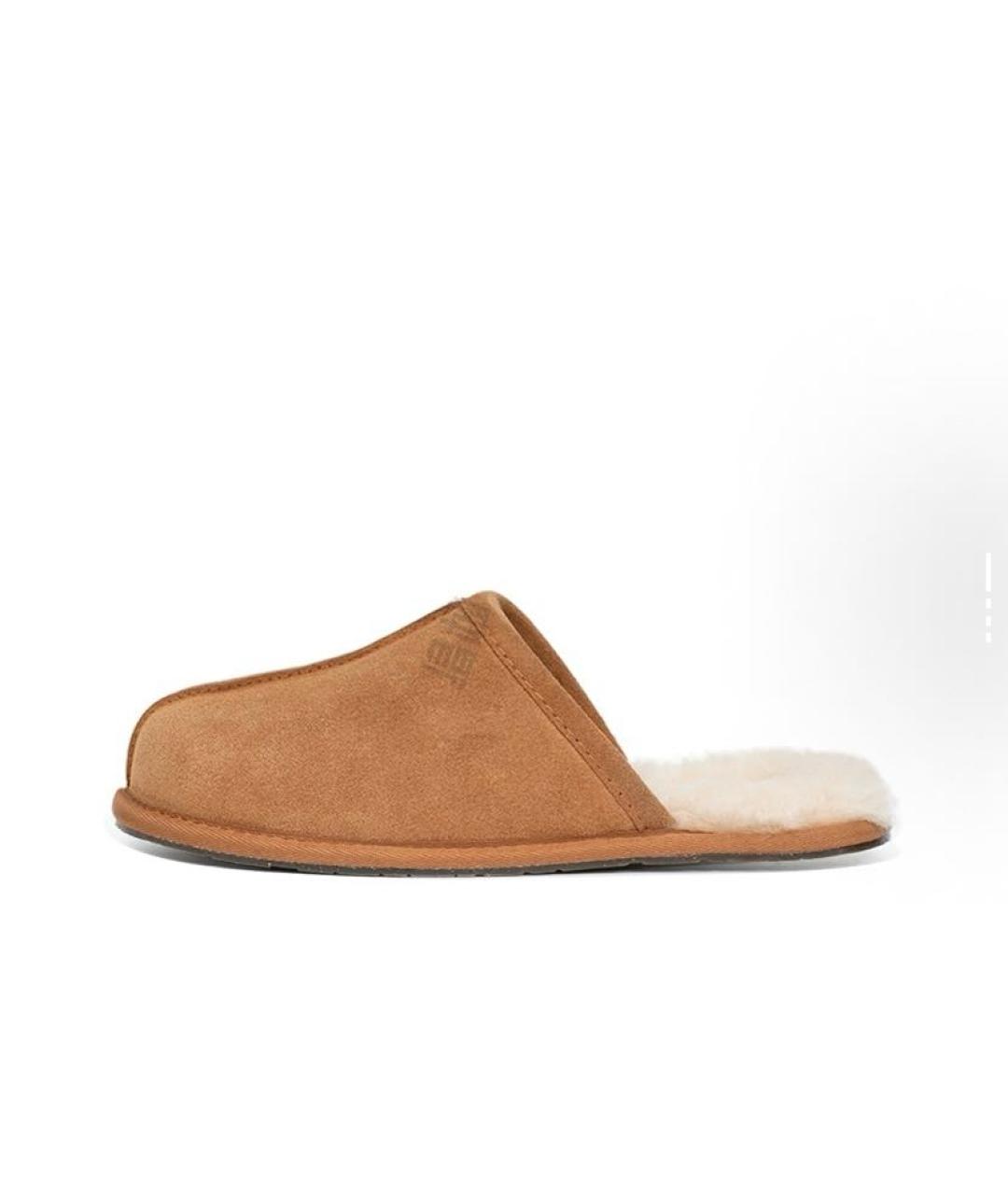 UGG AUSTRALIA Бежевые замшевые шлепанцы, фото 2