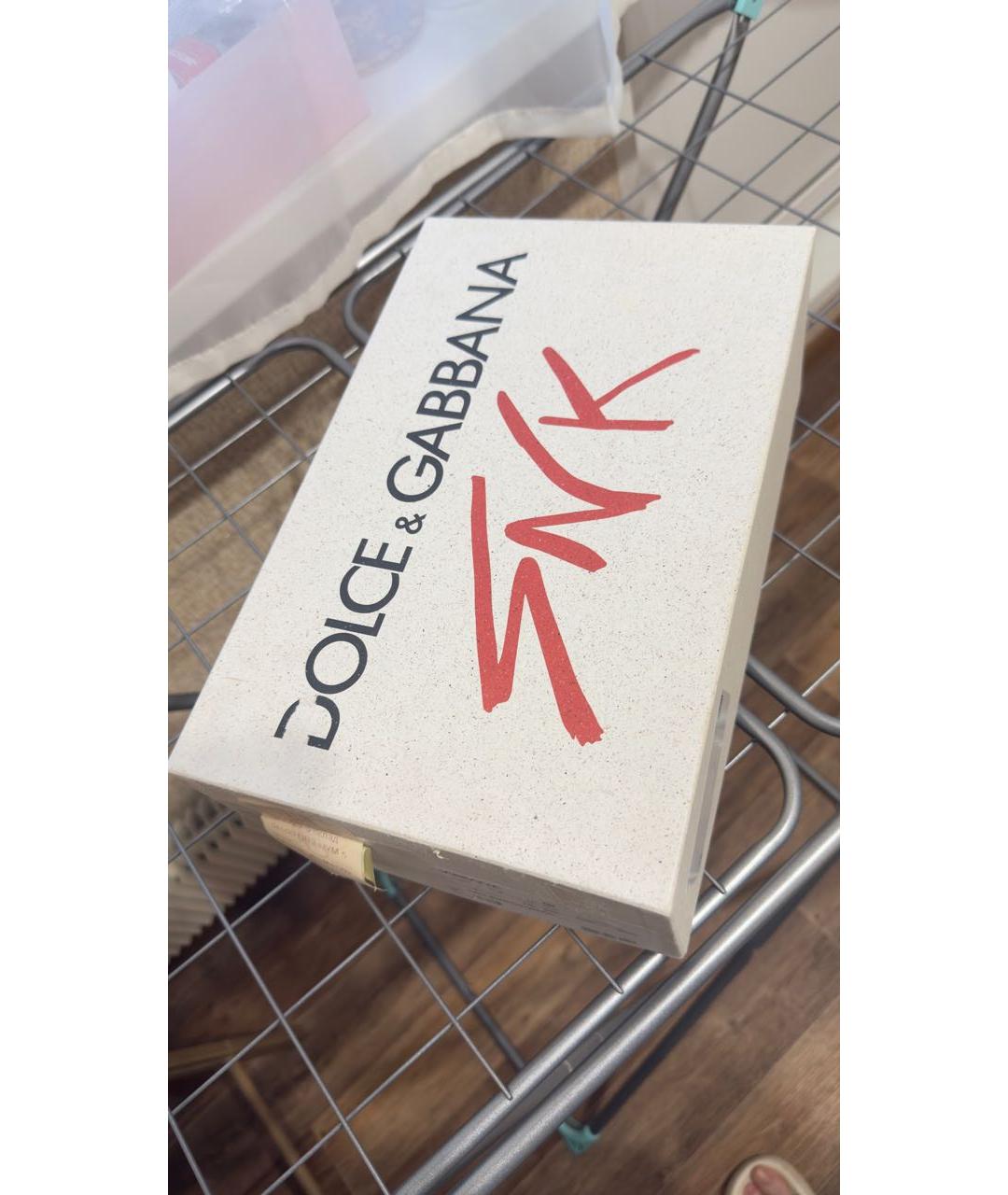 DOLCE&GABBANA Белые кожаные кеды, фото 5