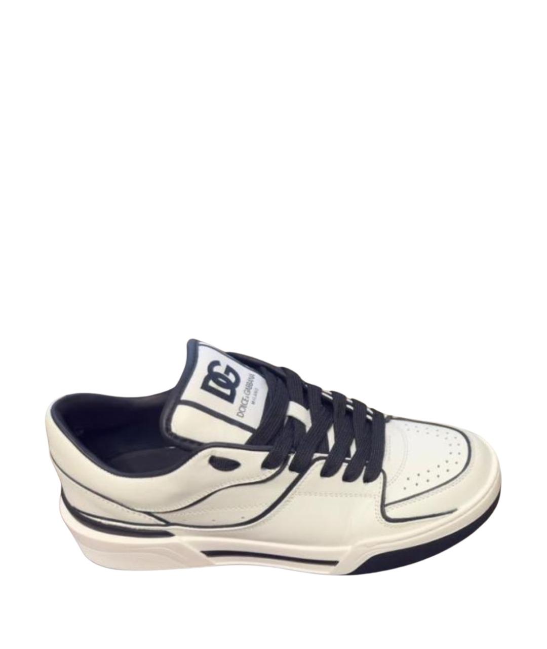 DOLCE&GABBANA Белые кожаные кеды, фото 1