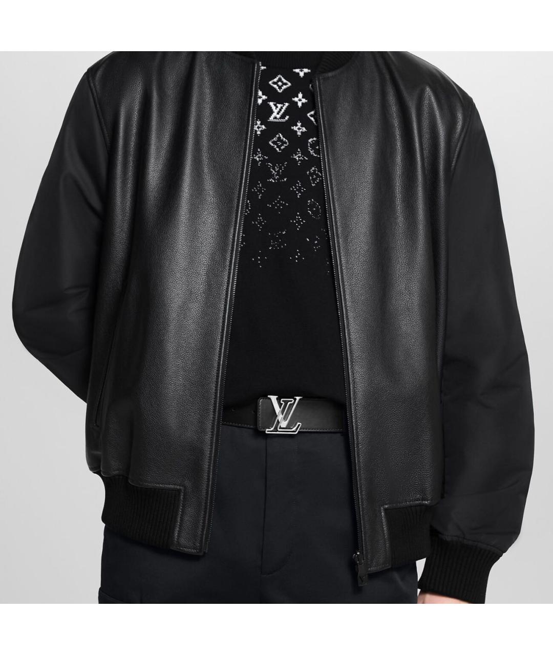 LOUIS VUITTON Черный кожаный ремень, фото 4