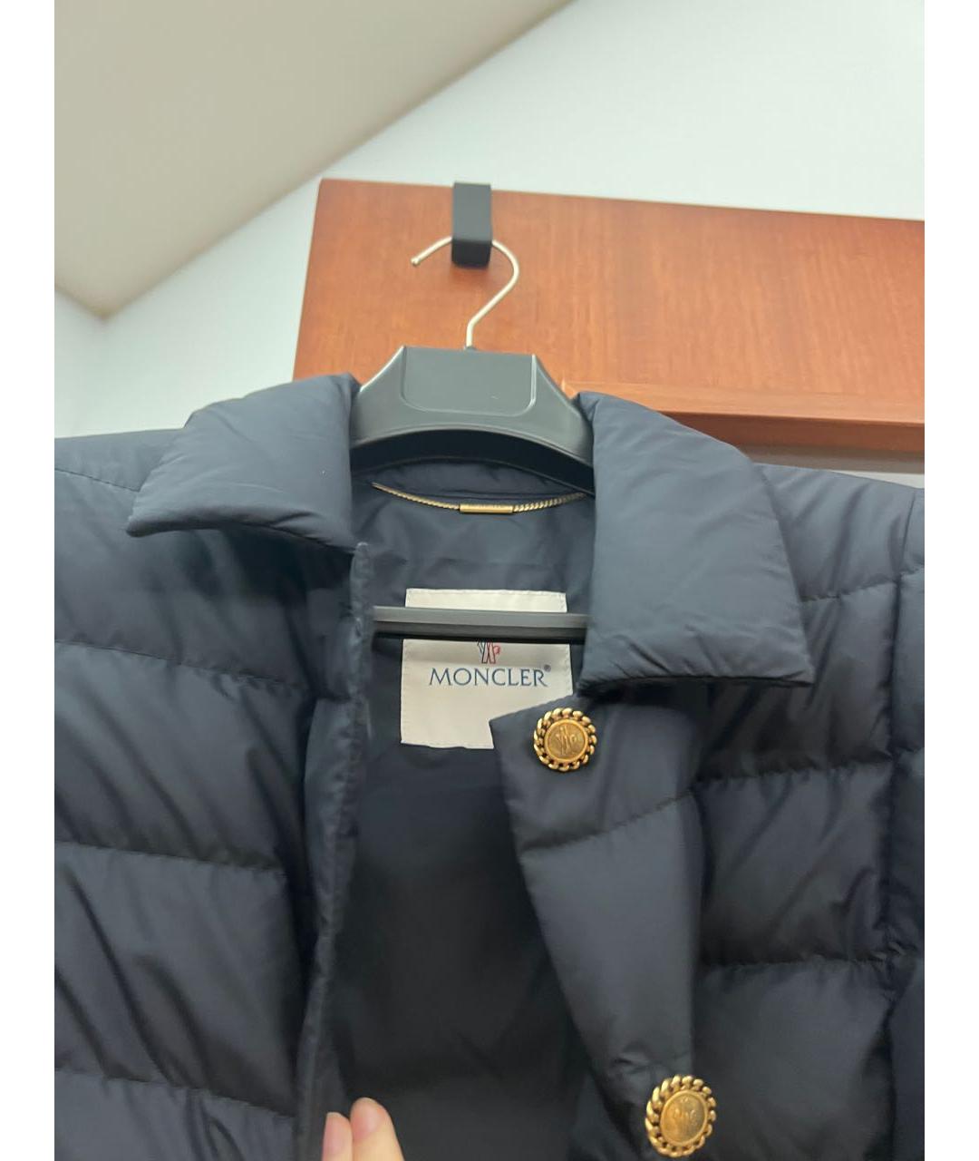 MONCLER Черный полиэстеровый пуховик, фото 3