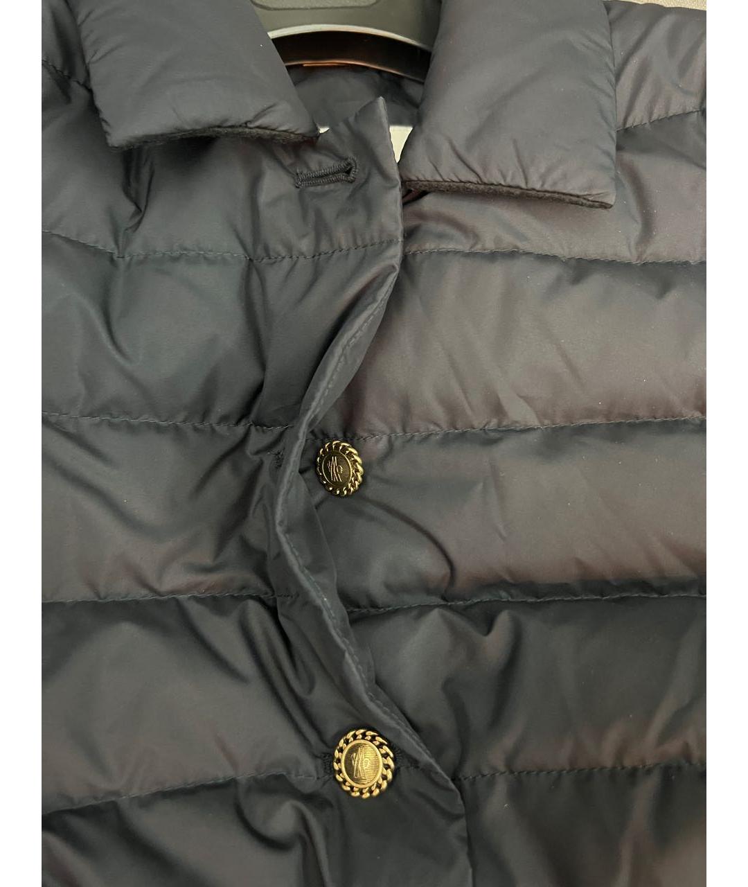 MONCLER Черный полиэстеровый пуховик, фото 4