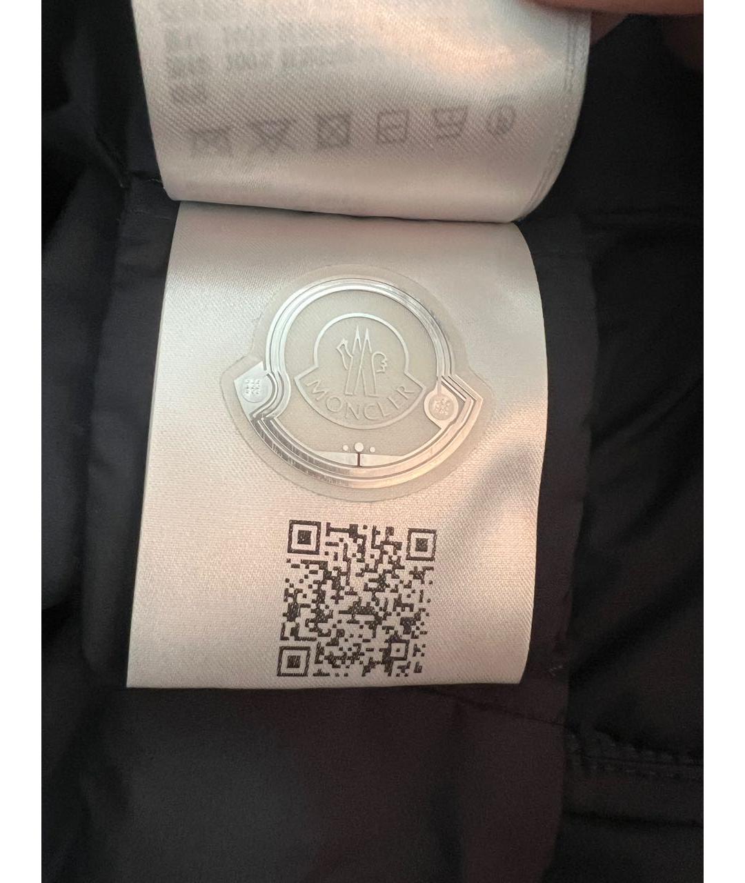 MONCLER Черный полиэстеровый пуховик, фото 7