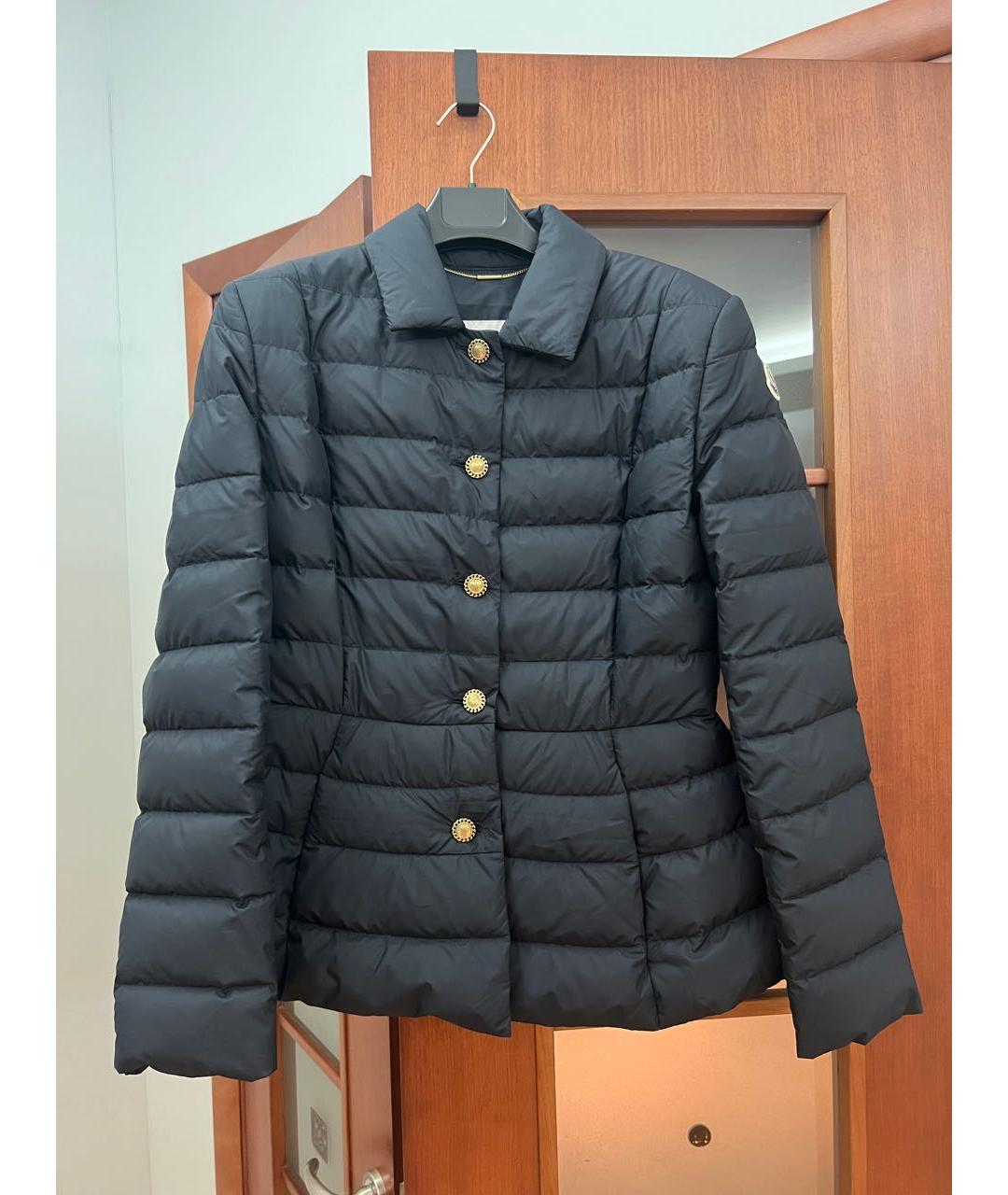 MONCLER Черный полиэстеровый пуховик, фото 9