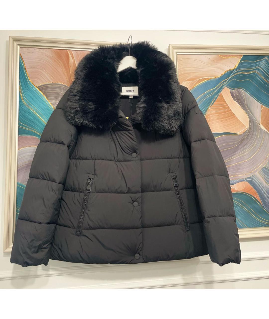 DKNY Черная полиэстеровая куртка, фото 9
