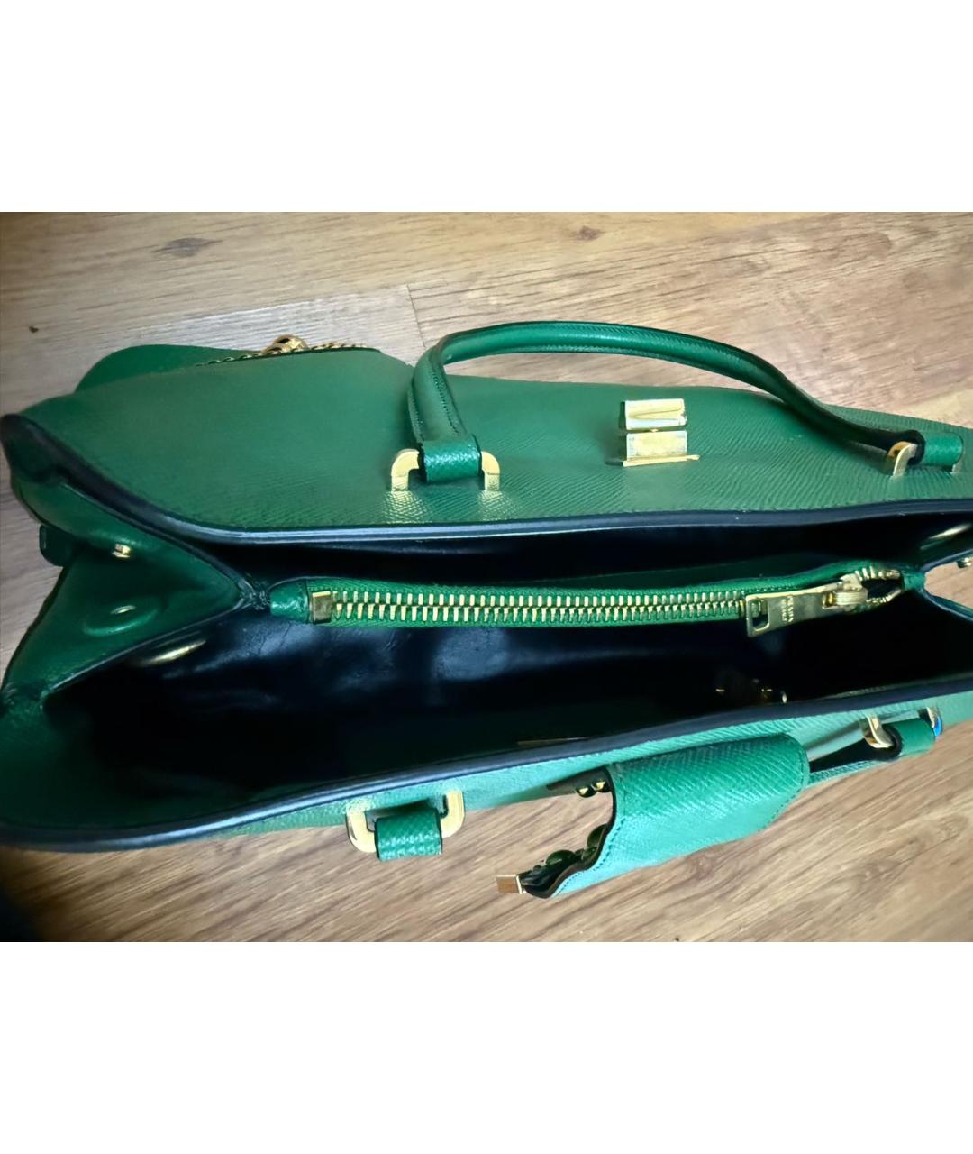 PRADA Зеленая кожаная сумка тоут, фото 4