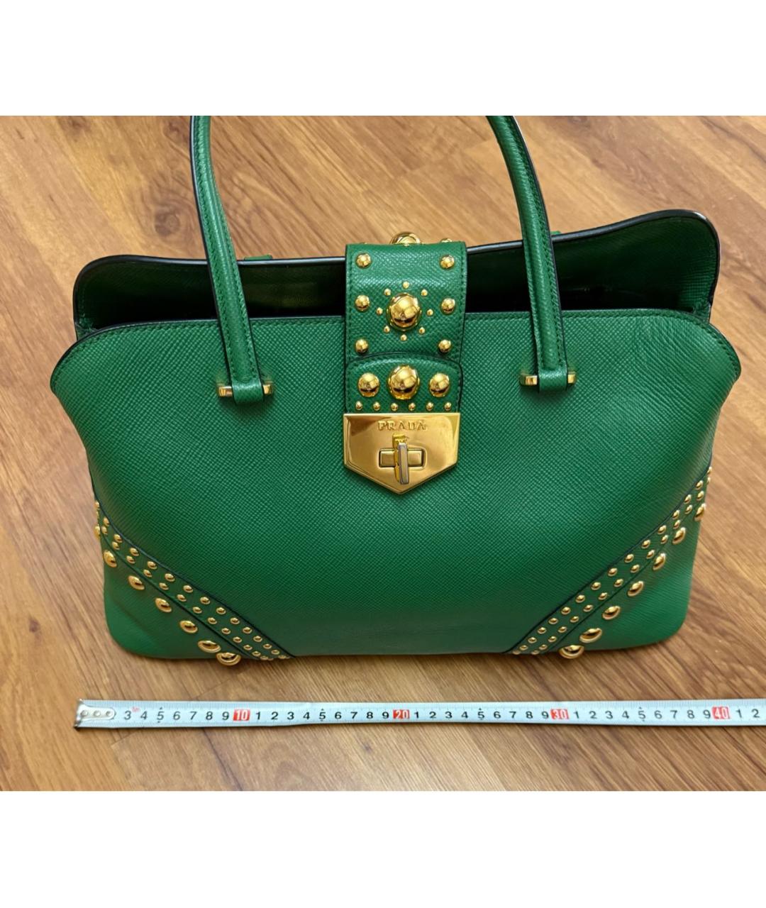PRADA Зеленая кожаная сумка тоут, фото 6