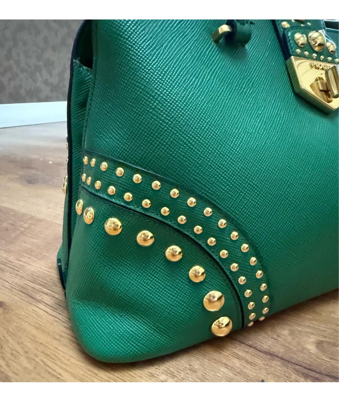 PRADA Зеленая кожаная сумка тоут, фото 2