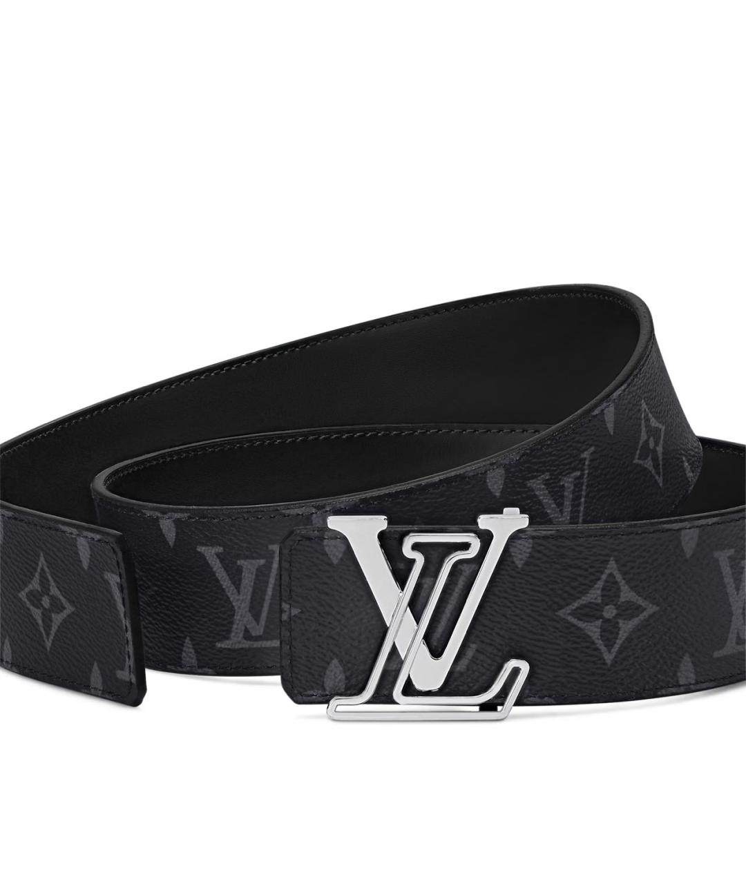 LOUIS VUITTON Черный кожаный ремень, фото 2