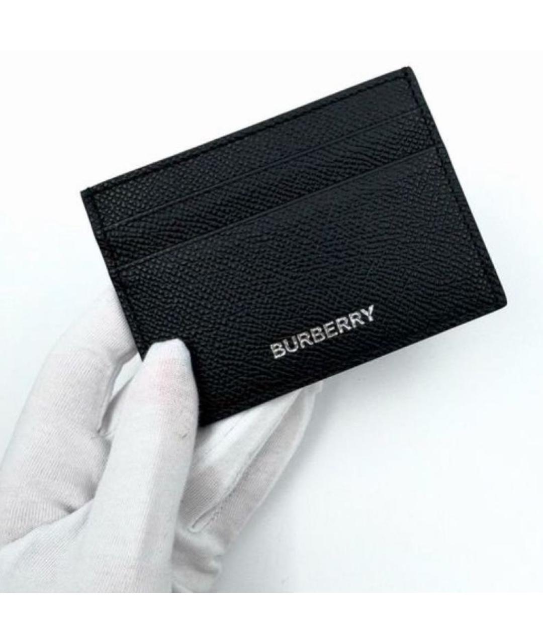 BURBERRY Черный кожаный кардхолдер, фото 1