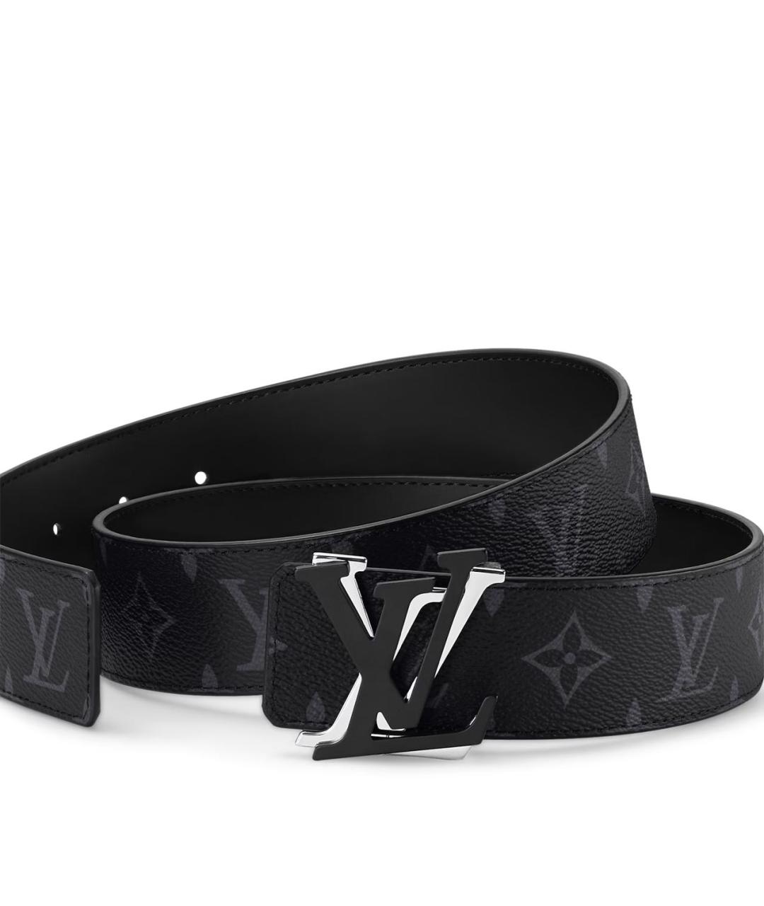 LOUIS VUITTON Черный кожаный ремень, фото 2