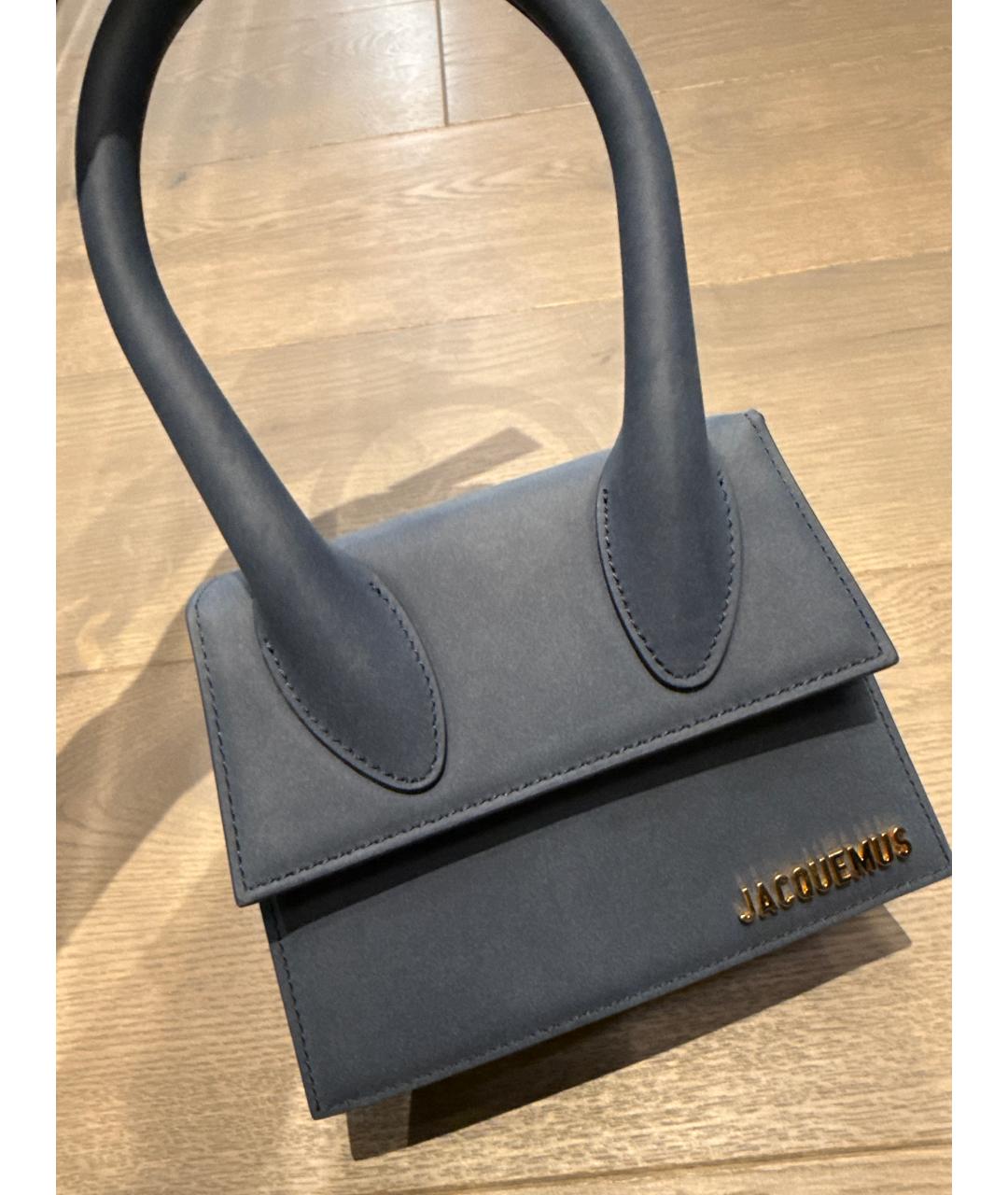 JACQUEMUS Синяя замшевая сумка через плечо, фото 3